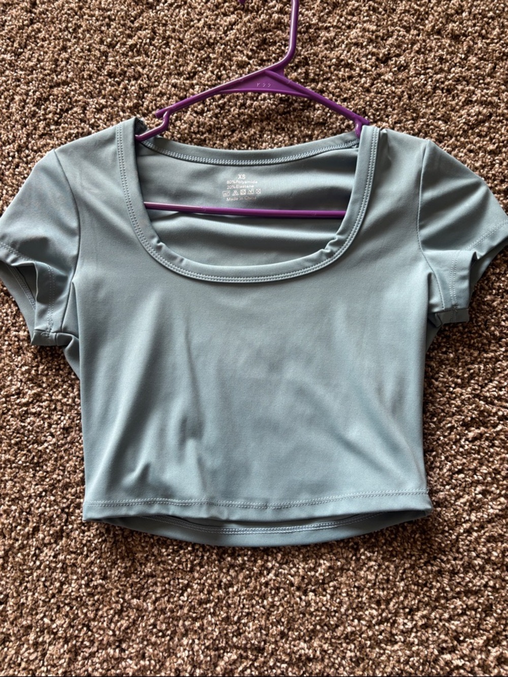 Sage green cropped tee